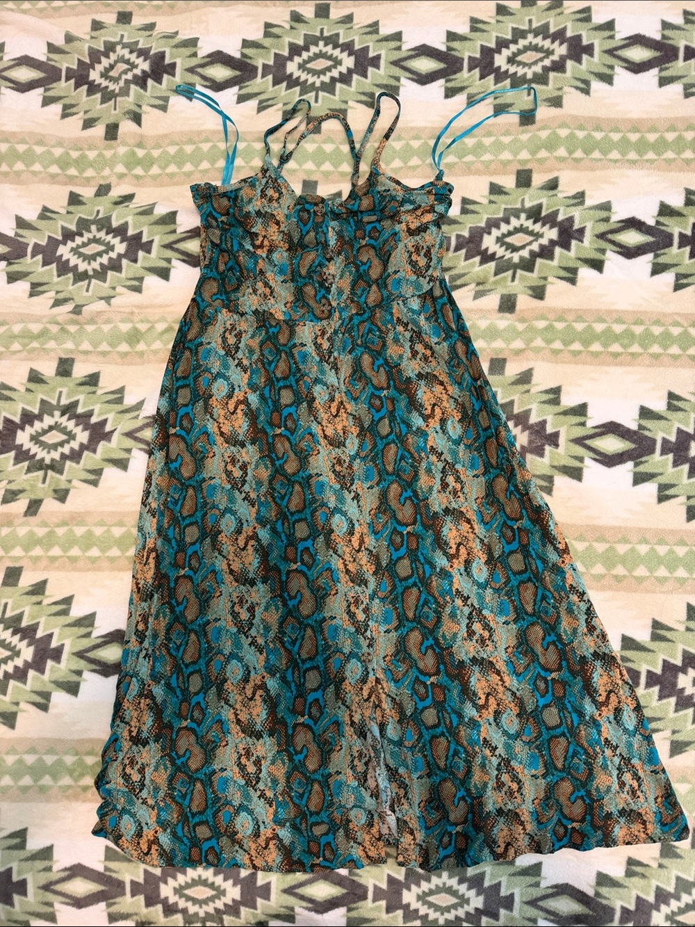 Teal Snake-Print Sundress - Rock and Roll Denim